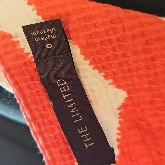 Limitwd Chevron Dress Orange And White - Picture 3 of 9